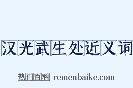 汉光武生处近义词是什么意思的图片